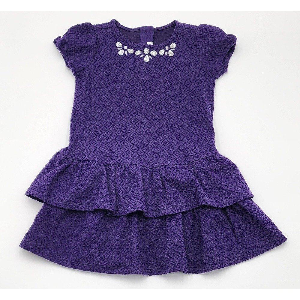 Gymboree Dress Toddler Girls 3T Plum Purple Party Quilted Rhinestone 2 Pc NWT